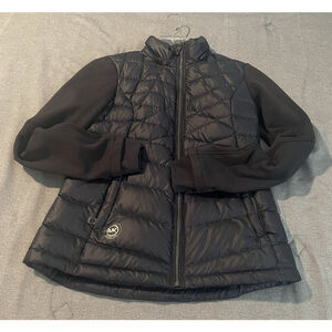 Michael Kors Black Hooded Down Puffer Packable Jacket Women's Size Small